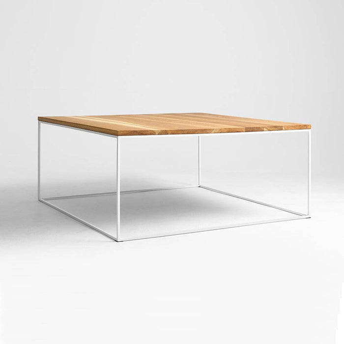 Tavolino Tensio Legno Massello 100x100 - Bianco