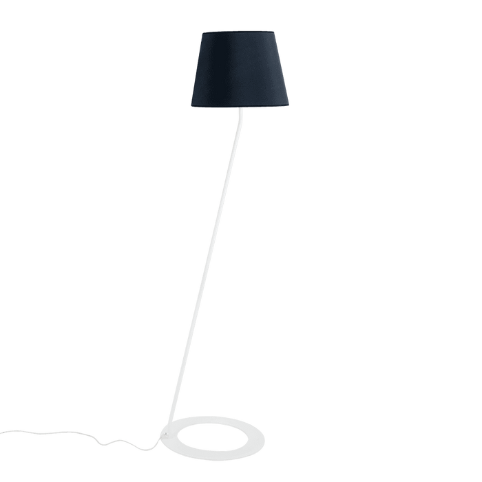 Lampada da Terra SHADE - paralume nero, base bianca