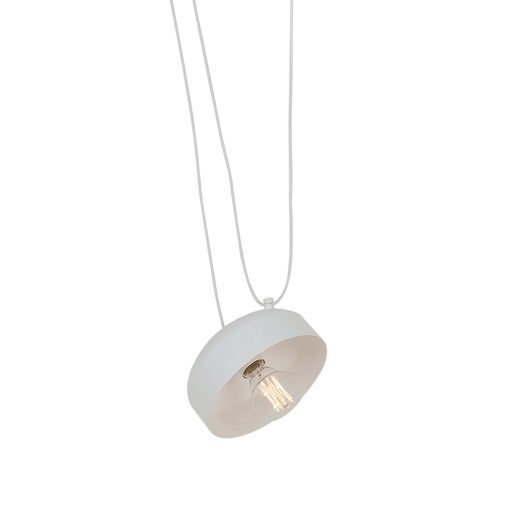 Lampada da soffitto bianca in stile industriale con cavo a vista e lampadina a filamento, design moderno e minimalista, SKU: LP011POPOFLL1-01