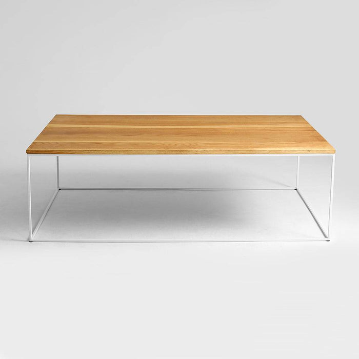 Tavolino TENSIO WOOD 100x60, impiallacciatura rovere, bianco