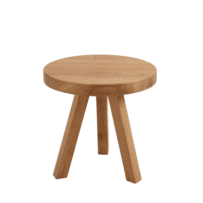 Tavolino TREBEN ⌀40 Legno Massello Quercia