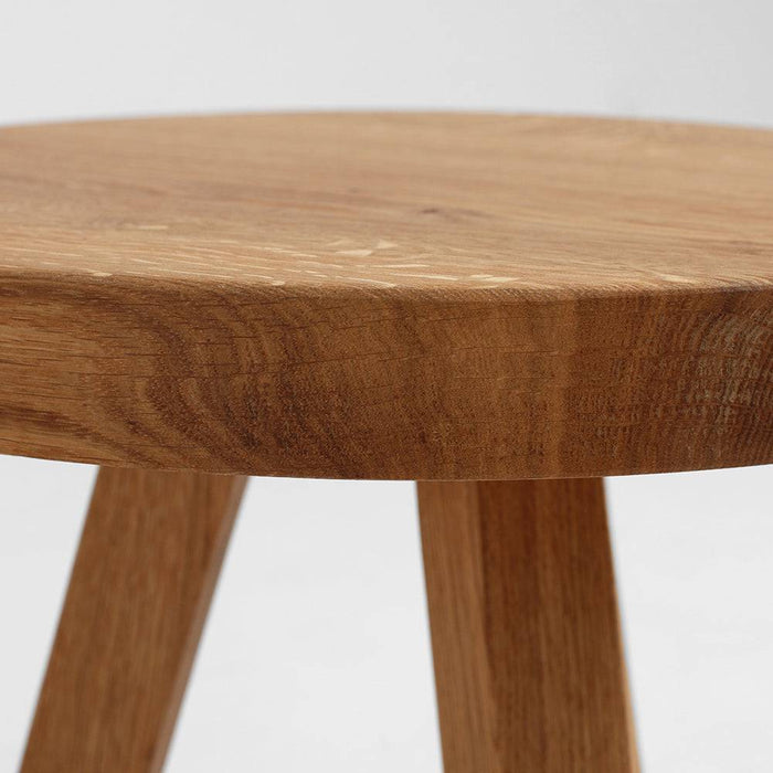 Tavolino TREBEN ⌀40 Legno Massello Quercia