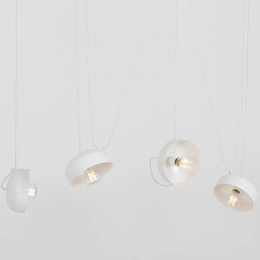 Set di lampade a sospensione bianche con stile minimalista, illuminate, ideali per ambienti contemporanei, SKU: LP011POPOFL4-01