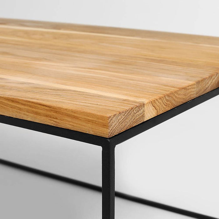 Tavolino TENSIO WOOD 100x60, impiallacciatura rovere, nero