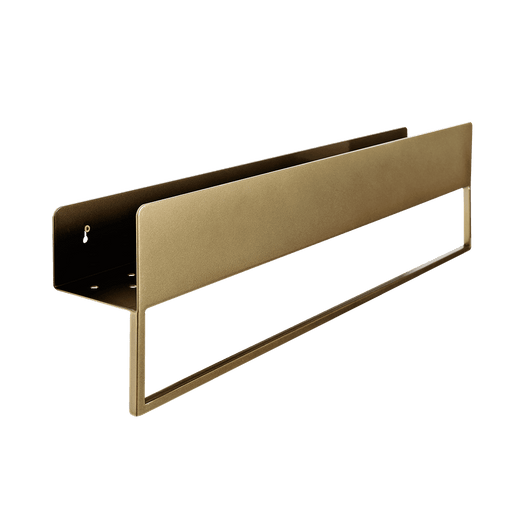 Scaffale LANDA RE-HANG 50 in metallo color oro con gancio e ripiano per bagno, dimensioni 20x10x50 cm, design elegante e versatile.