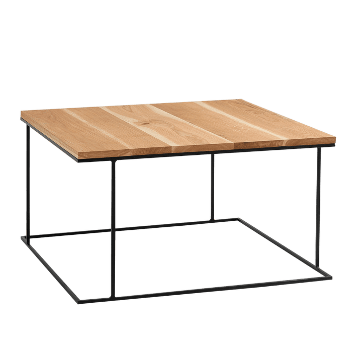 Tavolino WALT 100x100 impiallacciato quercia, nero