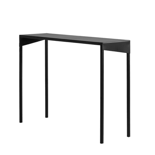 Console Obroos Metal nera con struttura in metallo nero, superficie rettangolare in finitura contemporanea, ideale per ingresso o soggiorno