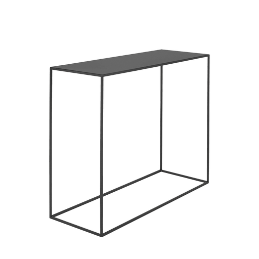 Consolle TENSIO METAL 100x35 nero con struttura in metallo nero e piano rettangolare, ideale per soggiorno o ingresso, design minimalista.