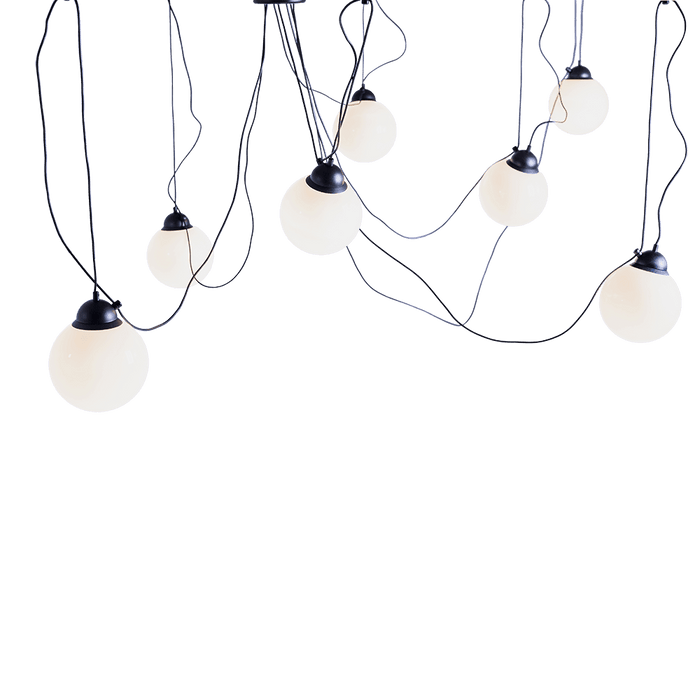 Lampada a Sospensione POPO GLASS M 7 - Nero