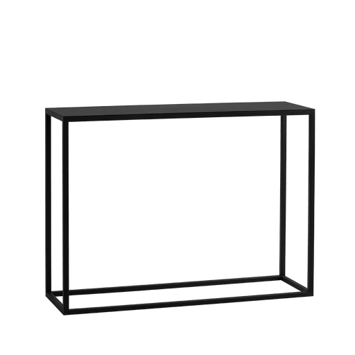 Consolle moderna in metallo nero con struttura rettangolare sottile, ideale per ingresso o soggiorno, design contemporaneo, SKU: TD003JUL-75-1F-9005