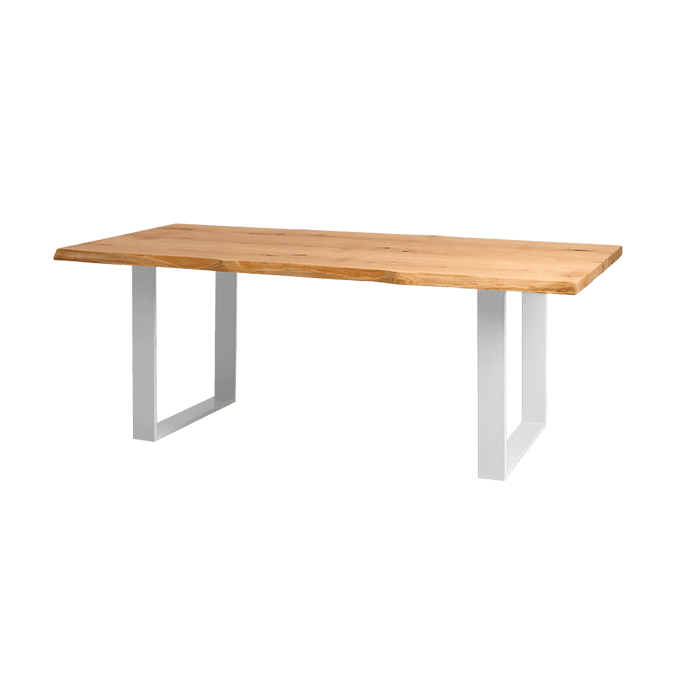 Tavolo da Pranzo FELD 180x90 Legno Massello Rovere Bianco