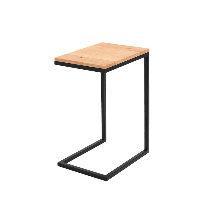 Tavolino Laterale LUPE 30, Impiallacciatura di Rovere, Nero
