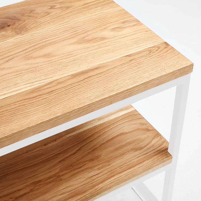 Rack JULITA 180 legno massiccio, quercia, bianco