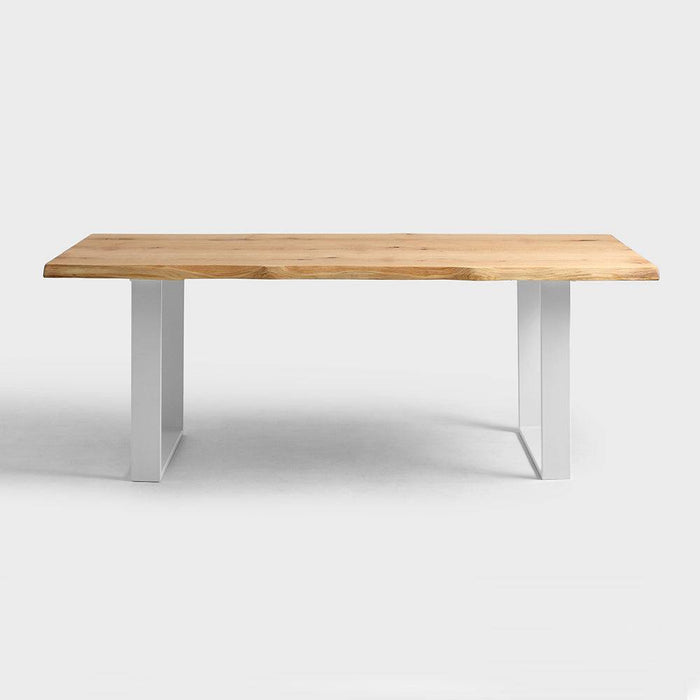 Tavolo da Pranzo FELD 180x90 Legno Massello Rovere Bianco