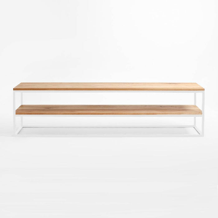 Rack JULITA 180 legno massiccio, quercia, bianco