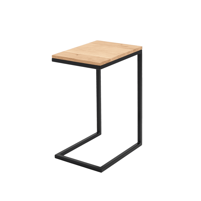 Tavolino LUPE 30 Legno Massello, Rovere, Nero