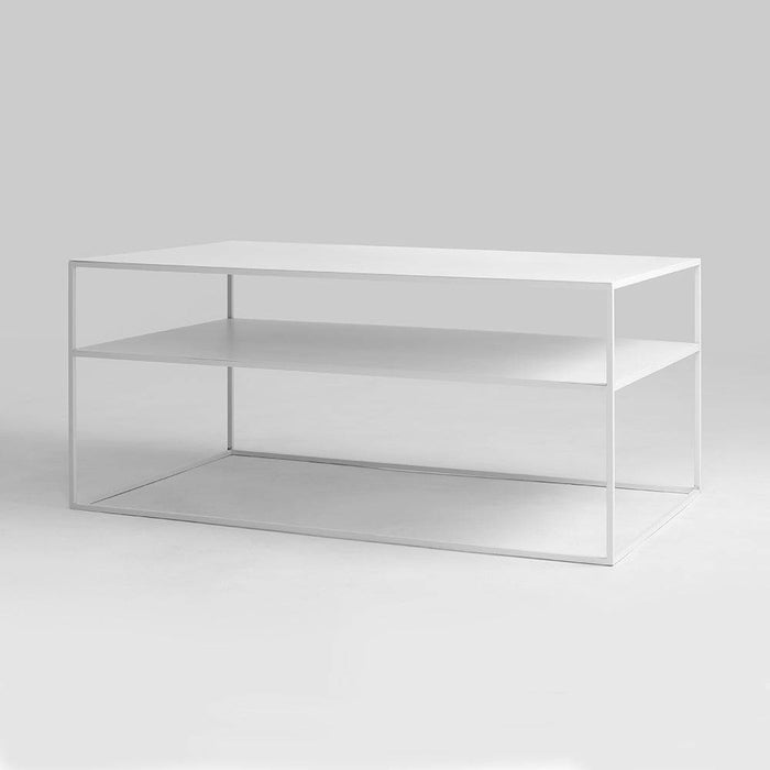 Tavolino TENSIO 2 FLOOR METAL 100x60, bianco