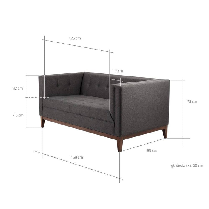 Divano Letto 2 Posti BY TOM, Carbone - Noce