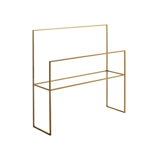 Portasciugamani Barel Bath 90 in metallo dorato, design moderno e minimale, ideale come supporto decorativo per asciugamani o piante, SKU: W003BARBATH90-1111