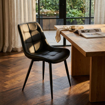 Poltrona struttura metallo seduta schienale ecopelle nero 59x51x82cm