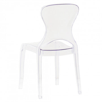 Sedia in policarbonato trasparente, dimensioni 46,3x53x89,6 cm