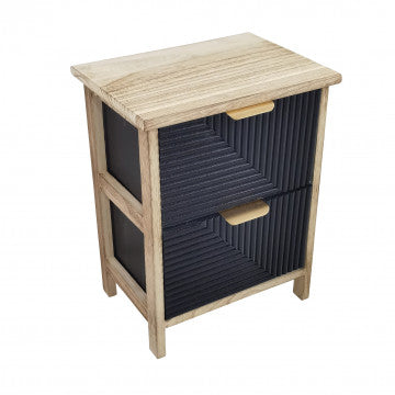 Mobiletto in legno con 2 cassetti, dimensioni 34x25x43,5 cm
