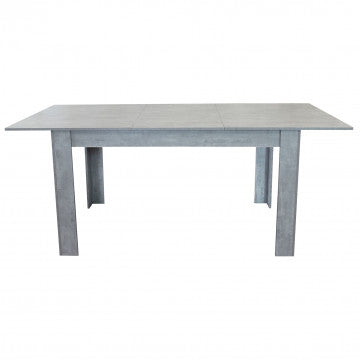 Tavolo allungabile in melamina grigio effetto cemento 140/190 x 90 cm