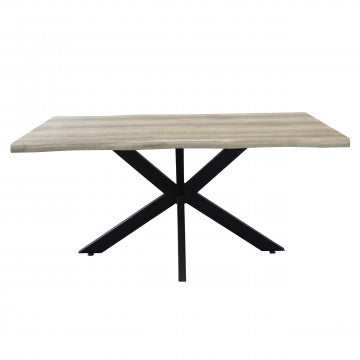 Tavolo piano MDF melaminico nodato 160x90 cm struttura metallo nera