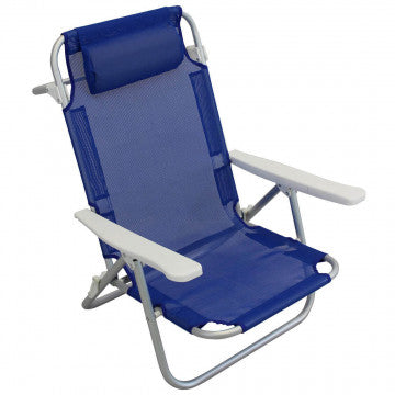 Sedia da spiaggia struttura alluminio Ø22mm portata 100kg braccioli regolabili
