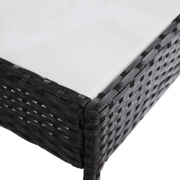 Salotto smontabile con struttura in metallo e wicker, cuscini 4 cm
