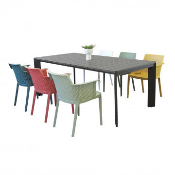Tavolo struttura alluminio verniciato, dimensioni 200x100x75 cm, peso 29 kg