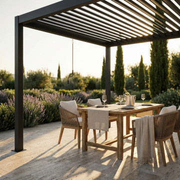 Pergola bioclimatica in alluminio con lamelle orientabili 300x400x250 cm