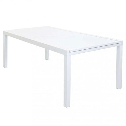 Tavolo Formentera 200/300 x 100 - Struttura e Piano in Alluminio Bianco Tavoli da giardino Hobby Shop Solution   