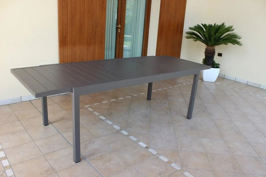 Tavolo Formentera 200/300 x 100 - Struttura e piano in alluminio color taupe Tavoli da giardino Hobby Shop Solution   