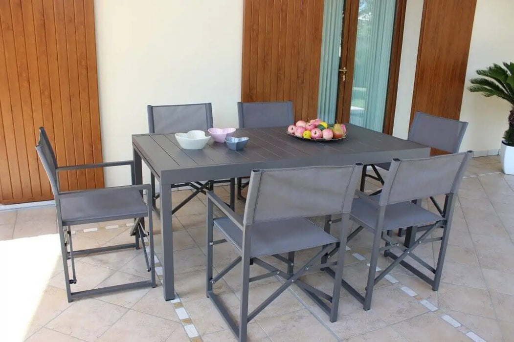 Tavolo Formentera 200/300 x 100 - Struttura e piano in alluminio color taupe Tavoli da giardino Hobby Shop Solution   