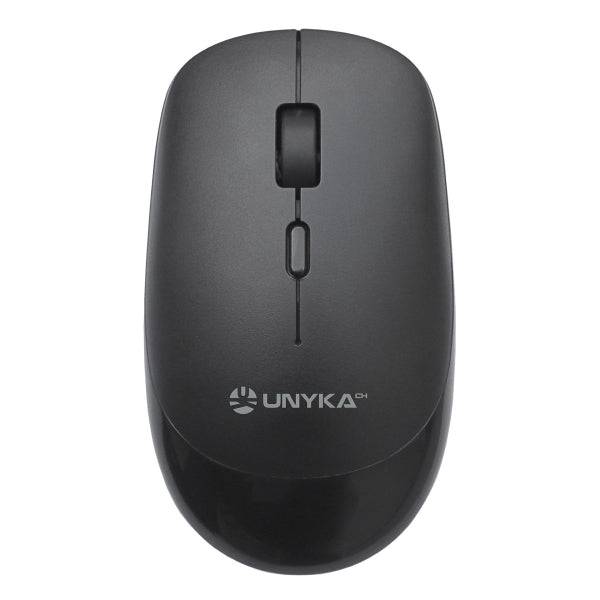 Unykach MK212 Pro Slim Wireless Confezione Tastiera Wireless Slim 108 Tasti Membrana + Ratone Wireless 1600dpi, 3 Pulsanti, Uso Ambidestro - Colore Nero