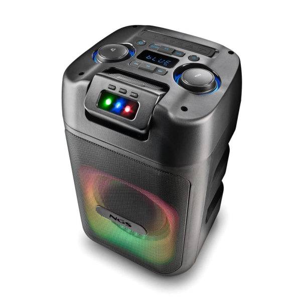 NGS Wild Club Altoparlante Portatile 80W TWS Bluetooth 5.2 - Illuminazione Laser al Ritmo della Musica - USB, TF e Aux In - Autonomia fino a 6h - Colore Nero
