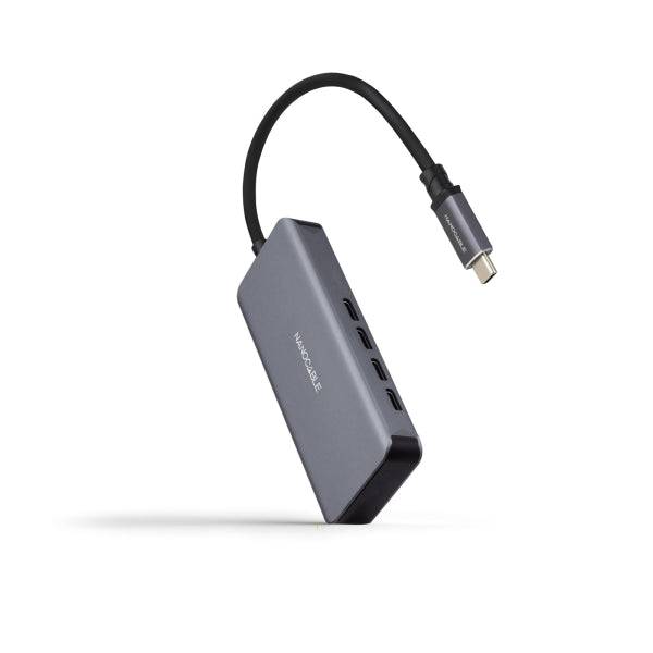 Nanocable Hub USB-C 3.2 con 4x Porte USB-C 3.2 - Velocità di Trasferimento fino a 5Gbps - Cavo di 0.10m
