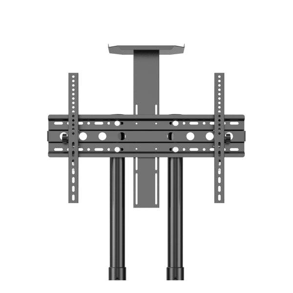 Unykach Supporto da Pavimento con Ruote per Schermi da 32" a 75" - Bloccaggio Ruote - Due Ripiani - Peso Max 45kg - VESA 600x400mm - Colore Nero