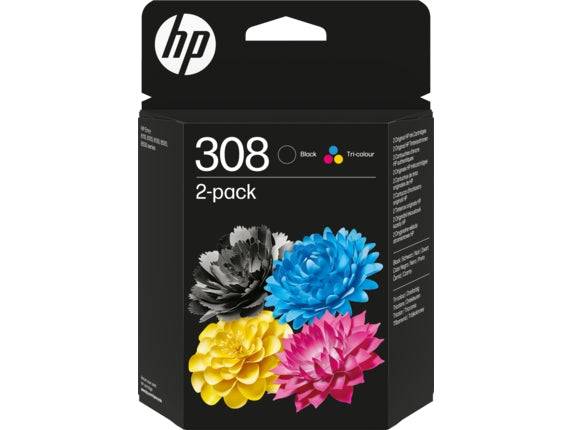 HP 308 Nero + Color Confezione 2 Cartucce d'Inchiostro Originali - 6L6S6UE
