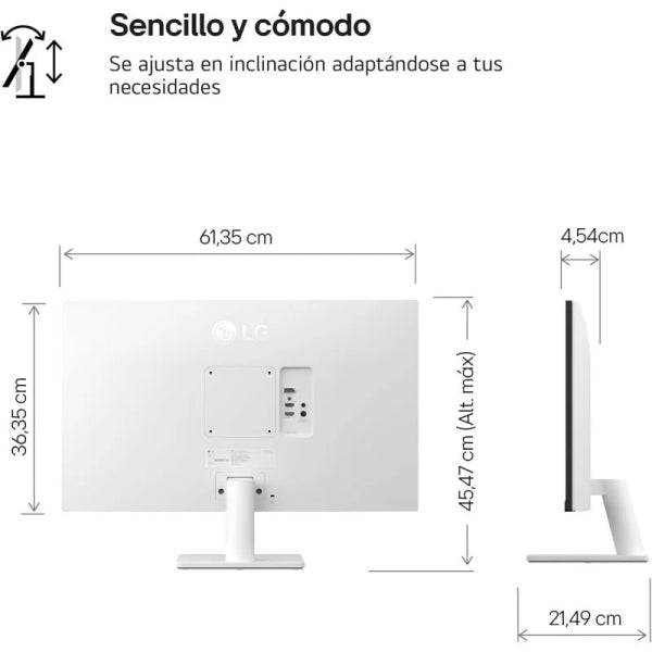 LG UltraFine Monitor LED 27" IPS UltraHD 4K HDR10 - Respuesta 5ms - Angulo de Vision 178º - 16:9 - HDMI, DisplayPort - VESA 100x100mm