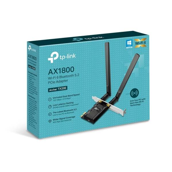 TP-Link Archer TX20E Adattatore PCIe WiFi 6 AX1800 Bluetooth 5.2 con 2 Antenne High Gain