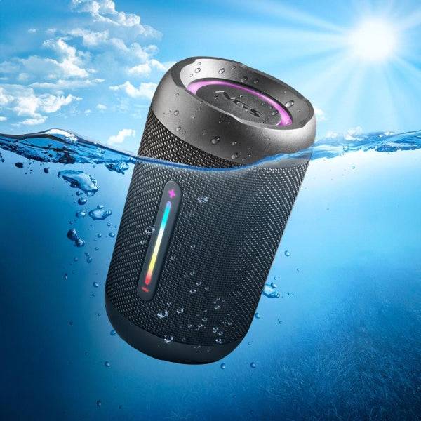 NGS Roller Furia 2 Tiny Altoparlante Bluetooth 20W TWS - Illuminazione LED - Autonomia fino a 7h - Resistenza all'Acqua IPX7 - Colore Nero