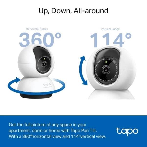 TP-Link TC72 Telecamera Sicurezza WiFi 2K QHD 4MP 360° - Visione Notturna - Rilevamento e Notifiche Intelligenti IA - Allarme Luce e Suono - Audio Bidirezionale