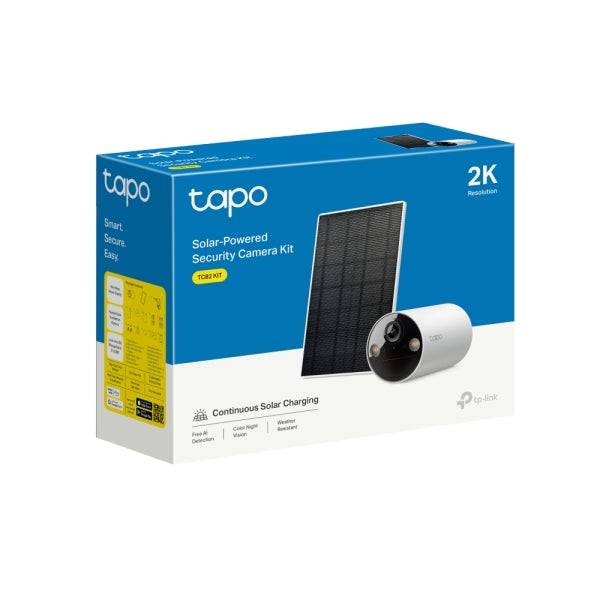 TP-Link TC82 Kit Videocamera di Sicurezza IP WiFi 2K 3MP + Pannello Solare Tapo A201 - Per Interno e Esterno - Visione Notturna - Rilevamento mediante IA - Zona di Attività Personalizzabile - Resistente all'Acqua e alla Polvere IP65