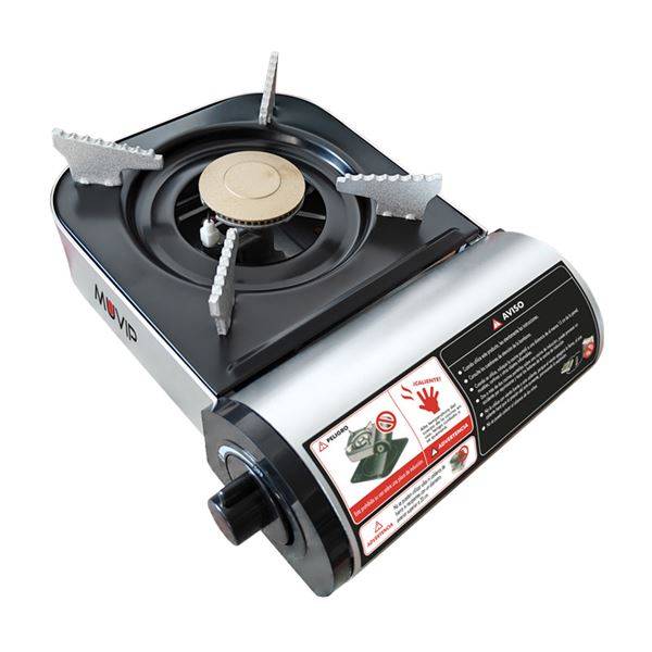 Muvip Serie Small Cucina a Gas Portatile 1 Fuoco - Accensione Automatica - Bruciatore in Alluminio e Rame - Valvola Doppio Sigillo - Valigetta di Trasporto