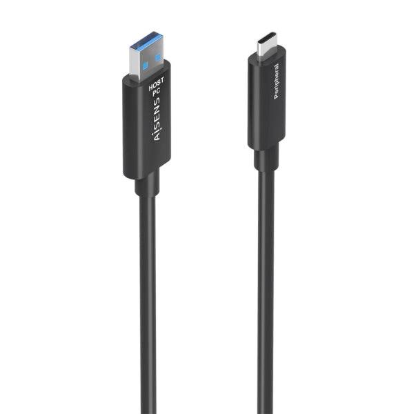 Aisens Cable USB3.2 GEN2x1 10GBPS AOC Solo Datos - USB-A a USB-C - 25m - Colore Nero