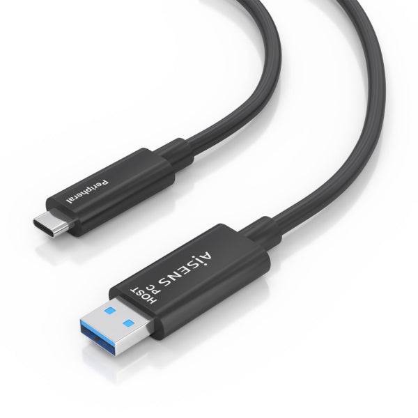 Aisens Cable USB3.2 GEN2x1 10GBPS AOC Solo Datos - USB-A a USB-C - 25m - Colore Nero