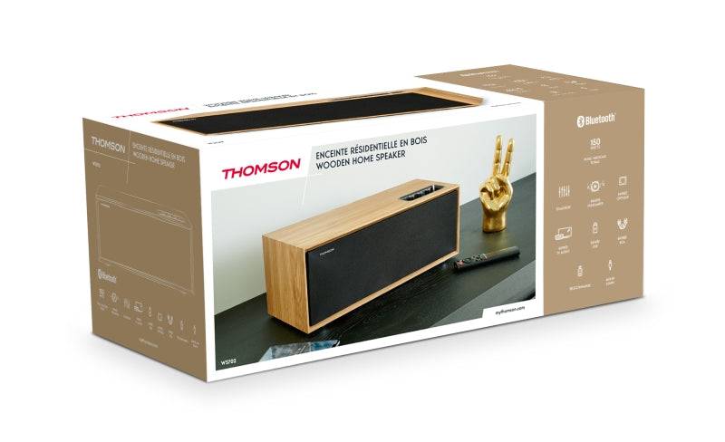 Thomson WS702 Sistema Stereo 2.1 - Bluetooth - Potenza Musicale 150W - Colore Legno