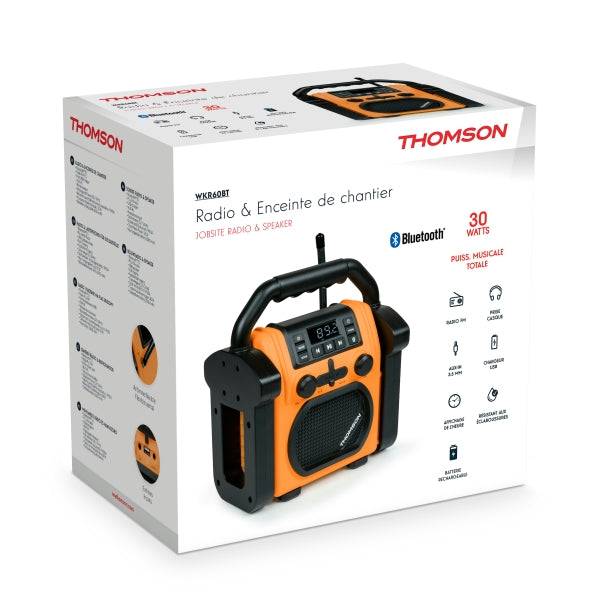Thomson WKR60BT Radio e Altoparlante 30W - Resistente a Schizzi e Polvere - Colore Arancione